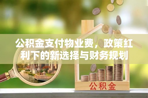 容县公积金支付物业费，政策红利下的新选择与财务规划