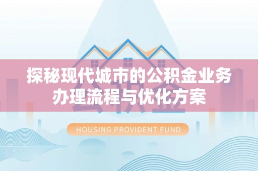 容县探秘现代城市的公积金业务办理流程与优化方案
