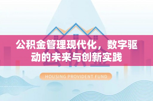 容县公积金管理现代化，数字驱动的未来与创新实践